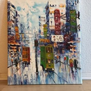 Hong Kong Tramways Oil Painting